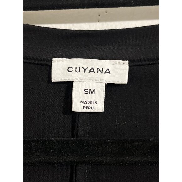 Cuyana Short Sleeve V Neck Tee Midi Dress Black Small Organic Cotton - Picture 4 of 15